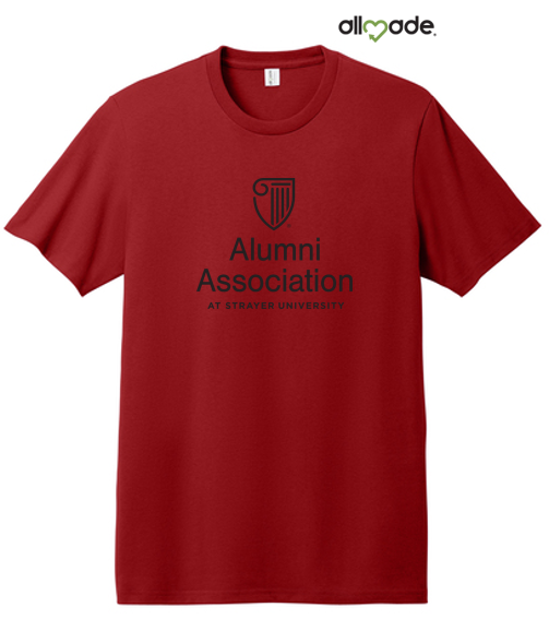STRAYER ALUMNI - Allmade® Unisex Heavyweight Recycled Cotton Tee (10" logo) - Beet Red