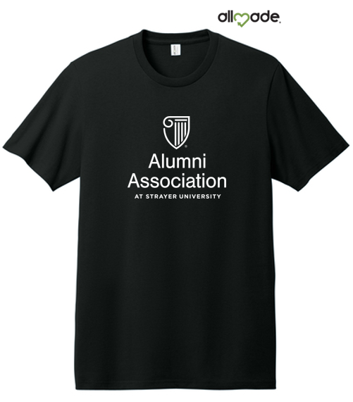 STRAYER ALUMNI - Allmade® Unisex Heavyweight Recycled Cotton Tee (10" logo) - Deep Black