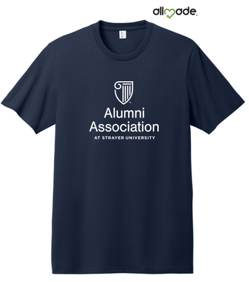STRAYER ALUMNI - Allmade® Unisex Heavyweight Recycled Cotton Tee (10" logo) - Night Sky Navy