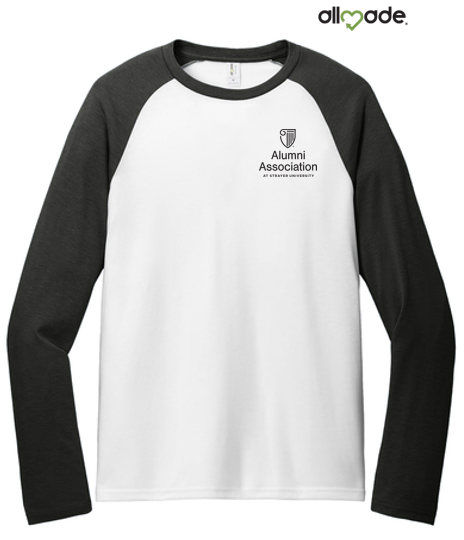 STRAYER ALUMNI - Allmade® Unisex Tri-Blend Long Sleeve Colorblock Raglan - Space Black/Bright White