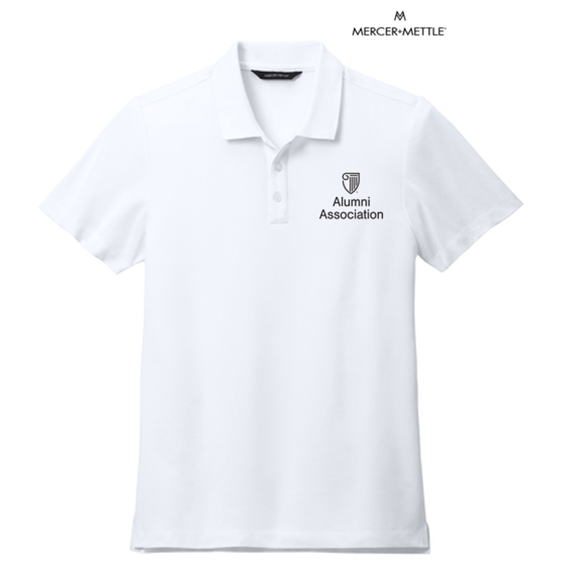 STRAYER ALUMNI ASSOCIATION Mercer+Mettle® Stretch Pique Polo - White