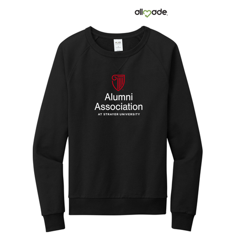 STRAYER ALUMNI ASSOCIATION Allmade® Unisex Organic French Terry Crewneck Sweatshirt - Black