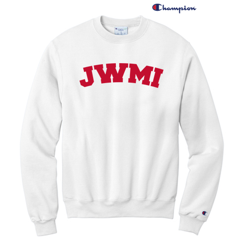 JWMI Logo Champion® Powerblend® Unisex Crewneck Sweatshirt - White