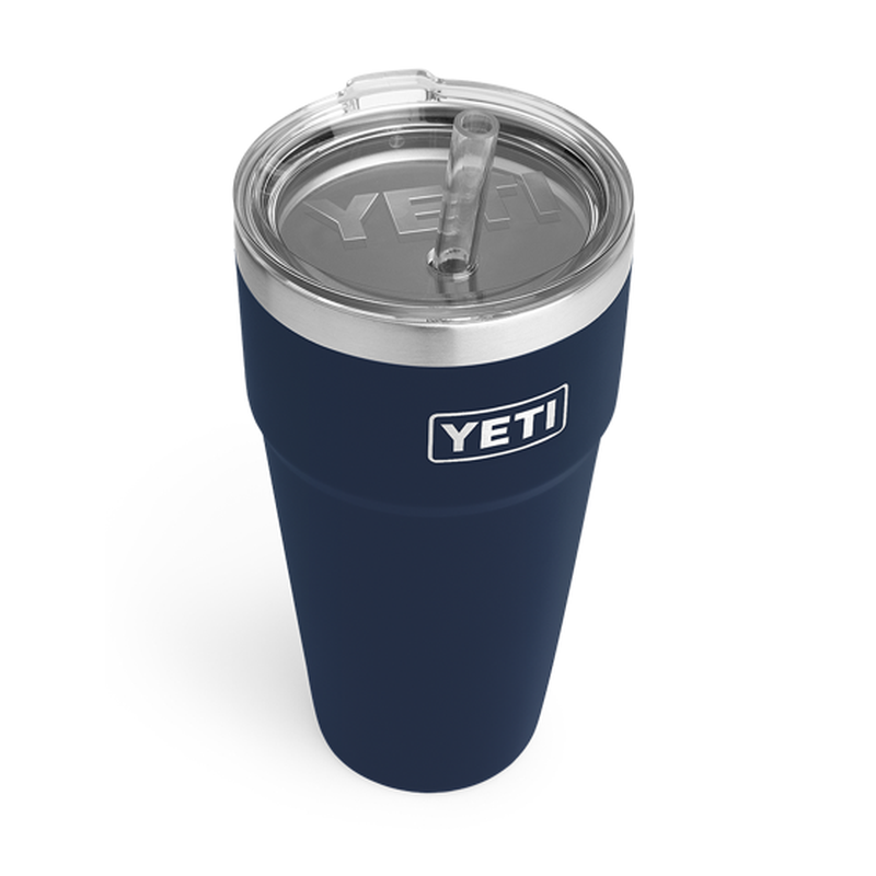 STRAYER YETI RAMBLER® 26 OZ STACKABLE CUP WITH STRAW LID - Navy