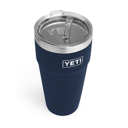 STRAYER YETI RAMBLER® 26 OZ STACKABLE CUP WITH STRAW LID - Navy