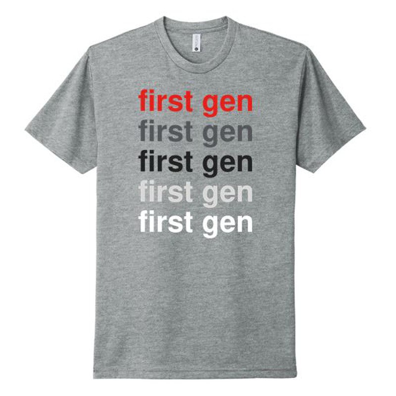first gen Next Level Apparel® Unisex CVC Tee - Dark Heather Gray