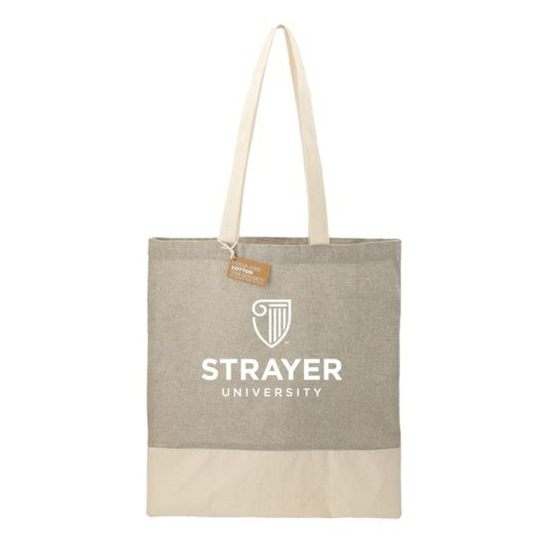 STRAYER Recycled 5oz Cotton Twill Tote - Beige/Grey