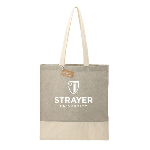 STRAYER Recycled 5oz Cotton Twill Tote - Beige/Grey