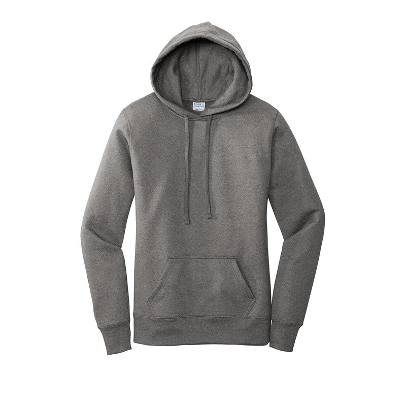 STRAYER Port & Company ® Ladies Core Fleece Pullover Hooded Sweatshirt-Graphite Heather