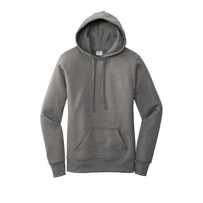 NEW STRAYER Port & Company ® Ladies Core Fleece Pullover Hooded Sweatshirt-Graphite Heather