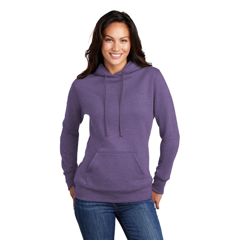 STRAYER Port & Company ® Ladies Core Fleece Pullover Hooded Sweatshirt-Heather Purple