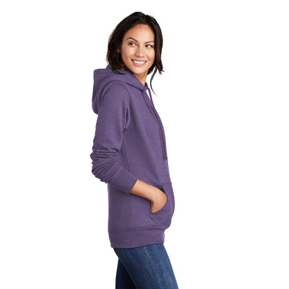 NEW STRAYER Port & Company ® Ladies Core Fleece Pullover Hooded Sweatshirt-Heather Purple