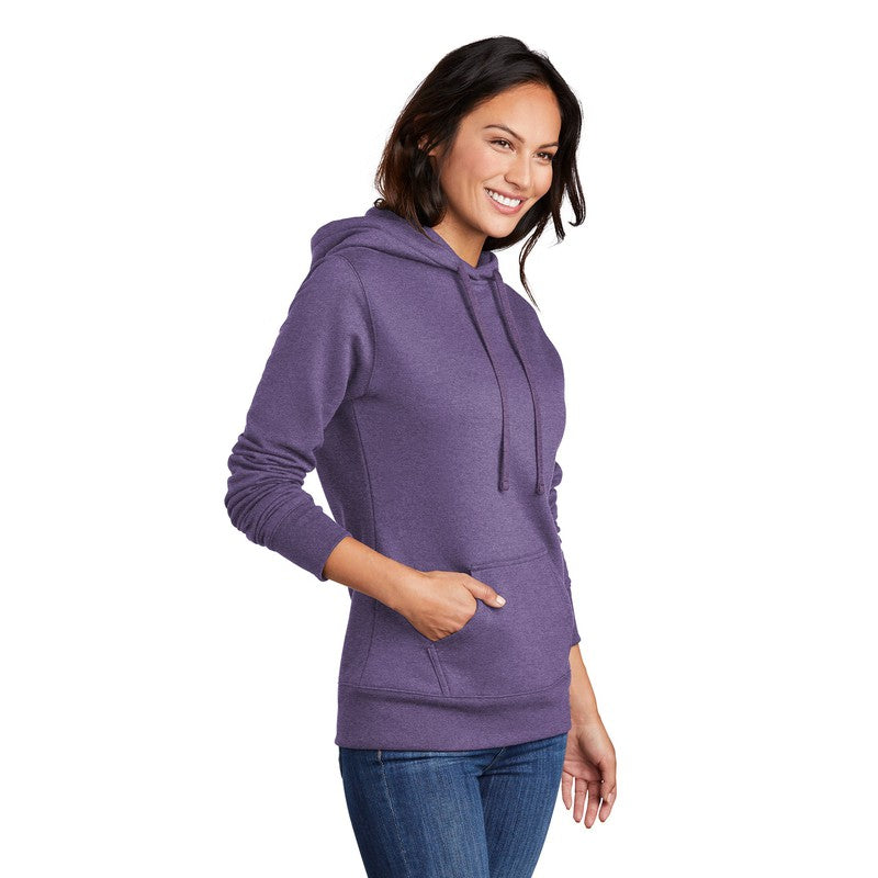 NEW STRAYER Port & Company ® Ladies Core Fleece Pullover Hooded Sweatshirt-Heather Purple