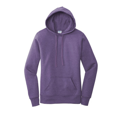 NEW STRAYER Port & Company ® Ladies Core Fleece Pullover Hooded Sweatshirt-Heather Purple