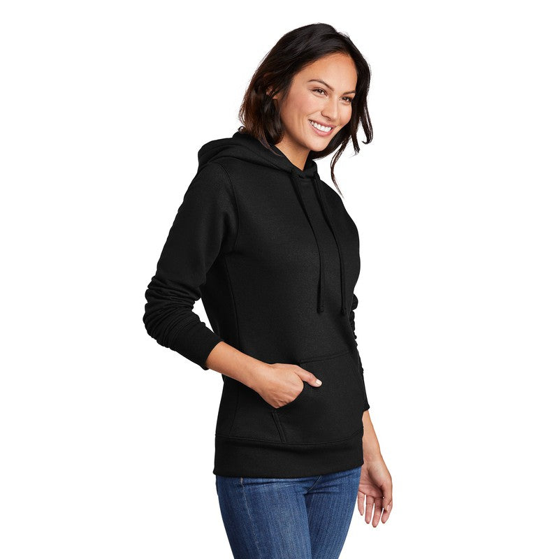 STRAYER Port & Company ® Ladies Core Fleece Pullover Hooded Sweatshirt-Black
