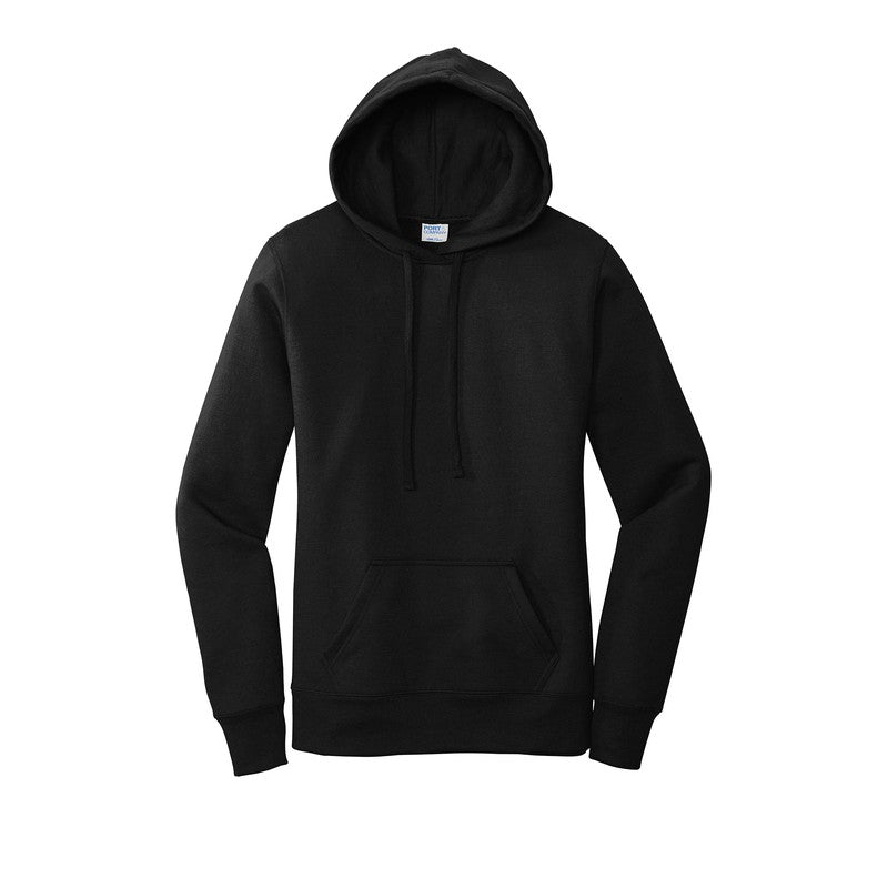 STRAYER Port & Company ® Ladies Core Fleece Pullover Hooded Sweatshirt-Black