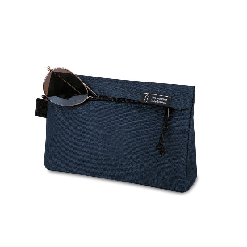 NEW STRAYER Renew rPET Zippered Pouch - Navy