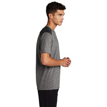 Sport-Tek ® PosiCharge ® Tri-Blend Wicking Draft Tee-Black/ Dark Grey Heather