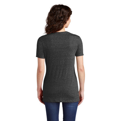 NEW STRAYER JERZEES ® Ladies Snow Heather Jersey V-Neck T-Shirt-BLACK INK