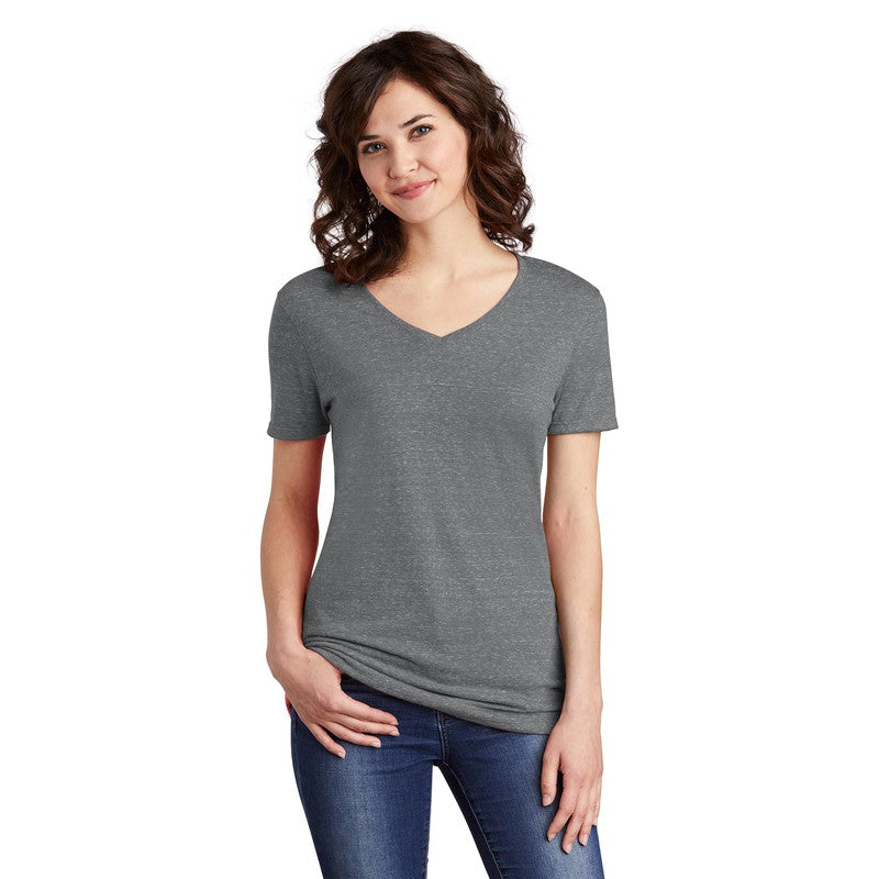 JERZEES ® Ladies Snow Heather Jersey V-Neck T-Shirt-CHARCOAL