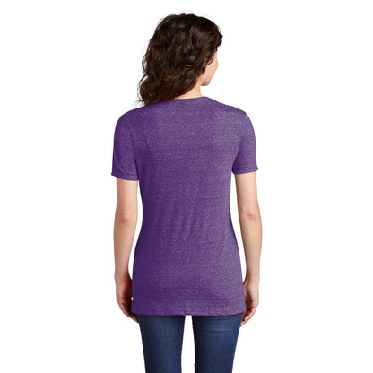 NEW STRAYER JERZEES ® Ladies Snow Heather Jersey V-Neck T-Shirt-PURPLE