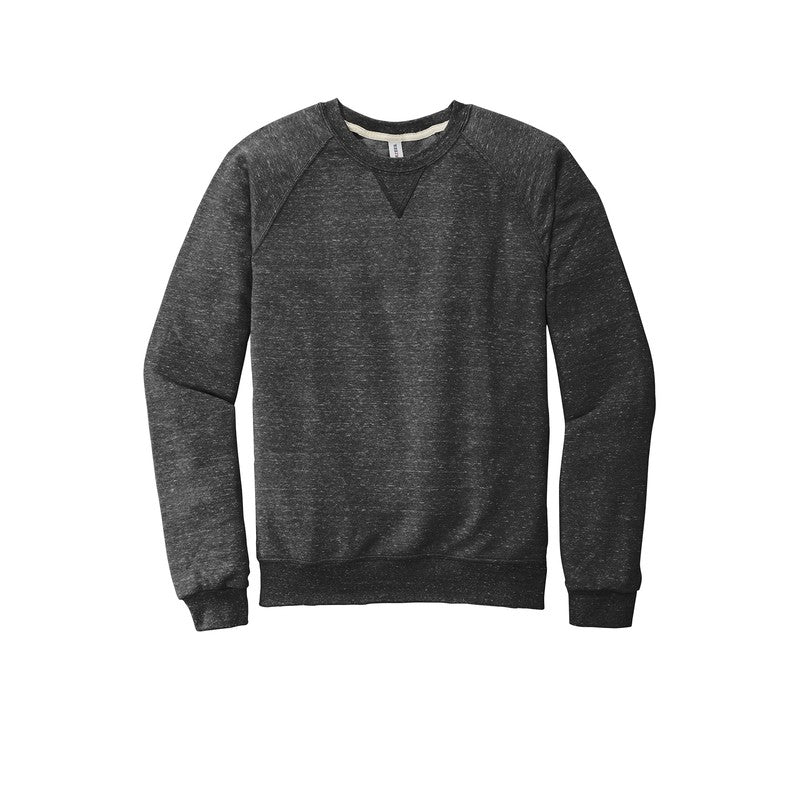 STRAYER JERZEES ® Snow Heather French Terry Raglan Crew-BLACK