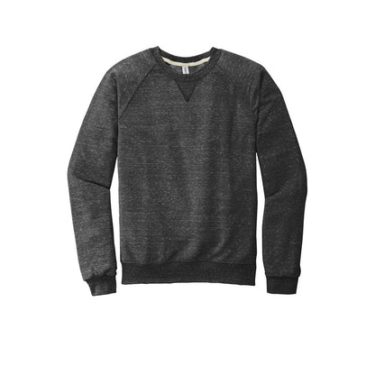 NEW STRAYER JERZEES ® Snow Heather French Terry Raglan Crew-BLACK