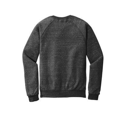 NEW STRAYER JERZEES ® Snow Heather French Terry Raglan Crew-BLACK