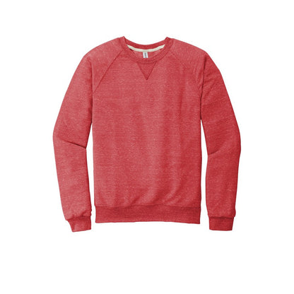 NEW STRAYER JERZEES ® Snow Heather French Terry Raglan Crew-RED