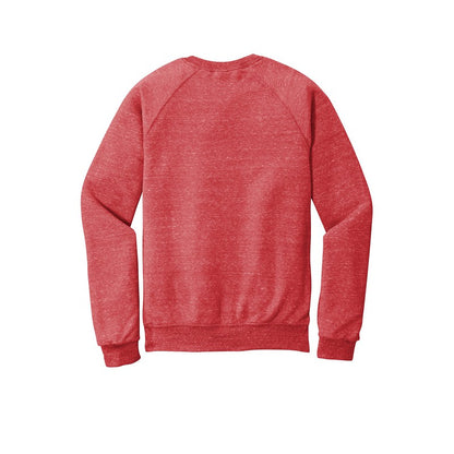 NEW STRAYER JERZEES ® Snow Heather French Terry Raglan Crew-RED