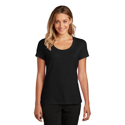 NEW STRAYER District ® Women’s Flex Scoop Neck Tee-Black