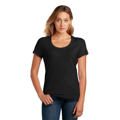 NEW STRAYER District ® Women’s Flex Scoop Neck Tee-Black