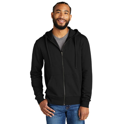 NEW STRAYER Allmade® Unisex Organic French Terry Full-Zip Hoodie - Black