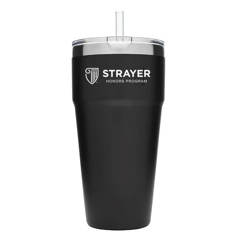 STRAYER HONORS YETI RAMBLER 26 OZ STACKABLE WITH STRAW LID - Black