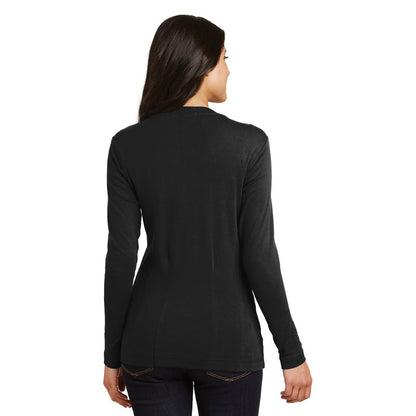 NEW STRAYER Port Authority® Ladies Modern Stretch Cotton Cardigan-Black