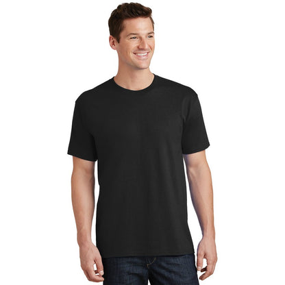 NEW STRAYER Port & Company® - Core Cotton Tee-JET BLACK