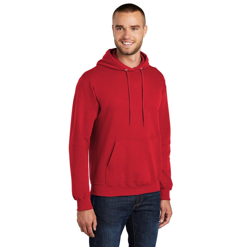 NEW STRAYER Port & Company® Core Fleece Pullover Hooded Sweatshirt-Red