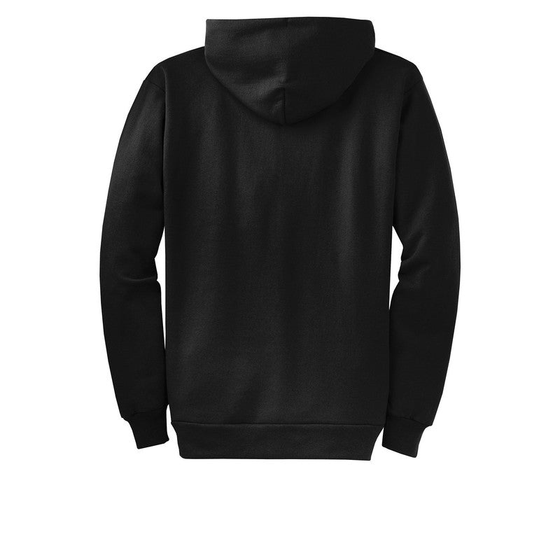 NEW STRAYER Port & Company® Core Fleece Full-Zip Hooded Sweatshirt-Black