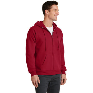 Port & Company® Core Fleece Full-Zip Hooded Sweatshirt-RED