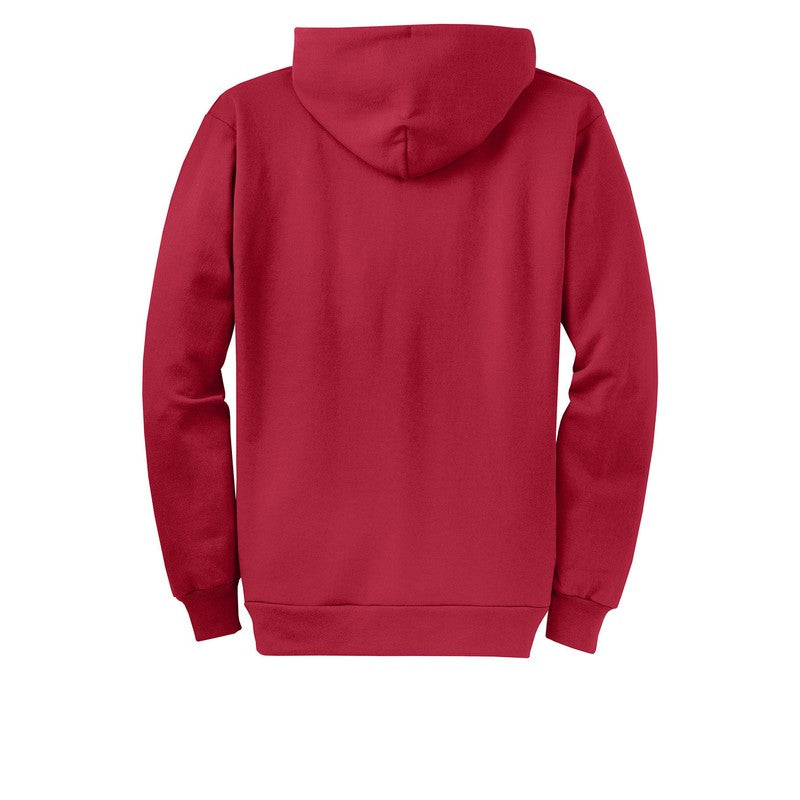 NEW STRAYER Port & Company® Core Fleece Full-Zip Hooded Sweatshirt-RED