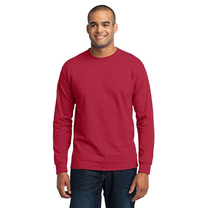 NEW STRAYER Port & Company® - Long Sleeve Core Blend Tee-RED