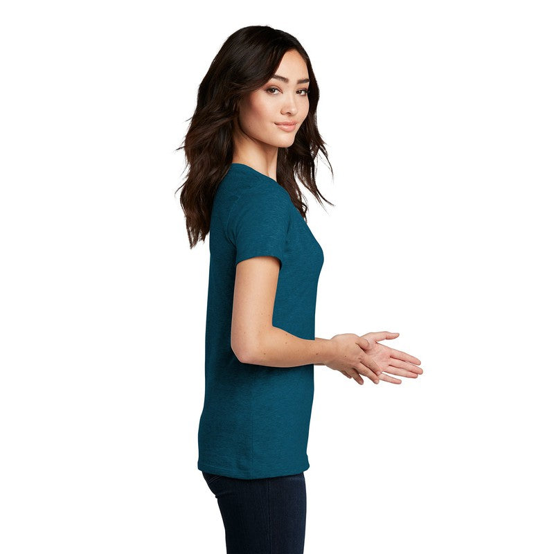 NEW STRAYER District ® Women’s Perfect Blend ® V-Neck Tee-Deep Turquoise Fleck