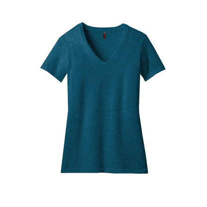 NEW STRAYER District ® Women’s Perfect Blend ® V-Neck Tee-Deep Turquoise Fleck