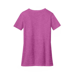 District ® Women’s Perfect Blend ® V-Neck Tee-Heathered Pink Raspberry
