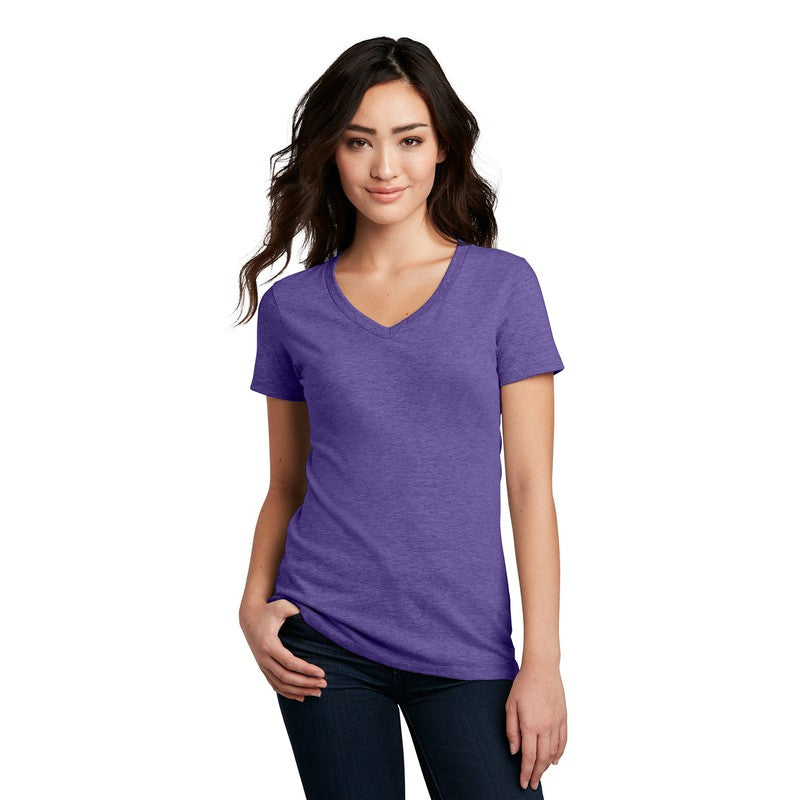 District ® Women’s Perfect Blend ® V-Neck Tee-Heathered Purple ...