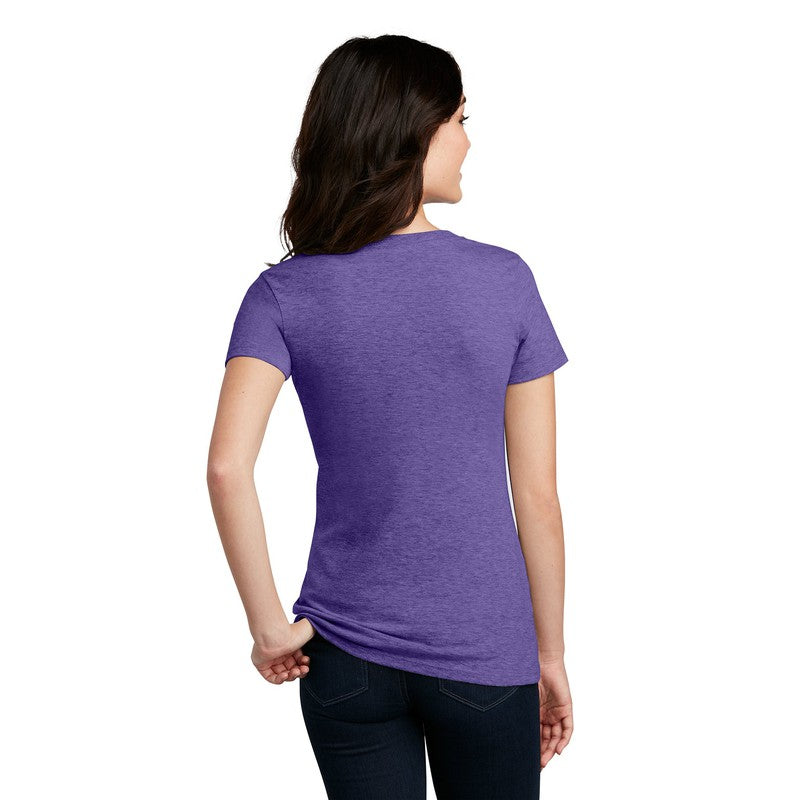 NEW STRAYER District ® Women’s Perfect Blend ® V-Neck Tee-Heathered Purple