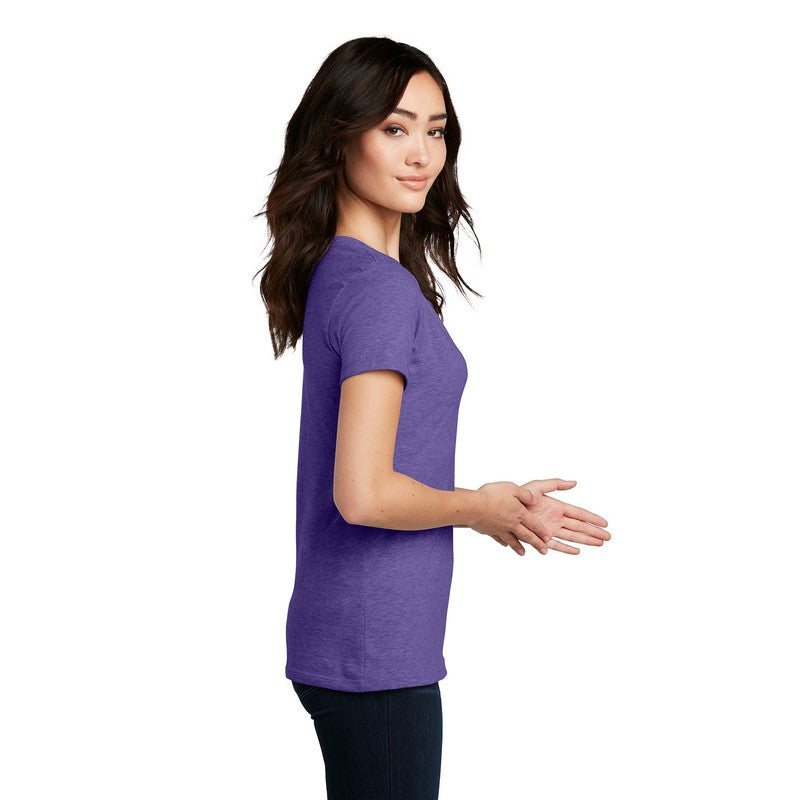 NEW STRAYER District ® Women’s Perfect Blend ® V-Neck Tee-Heathered Purple