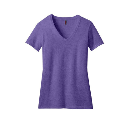 NEW STRAYER District ® Women’s Perfect Blend ® V-Neck Tee-Heathered Purple