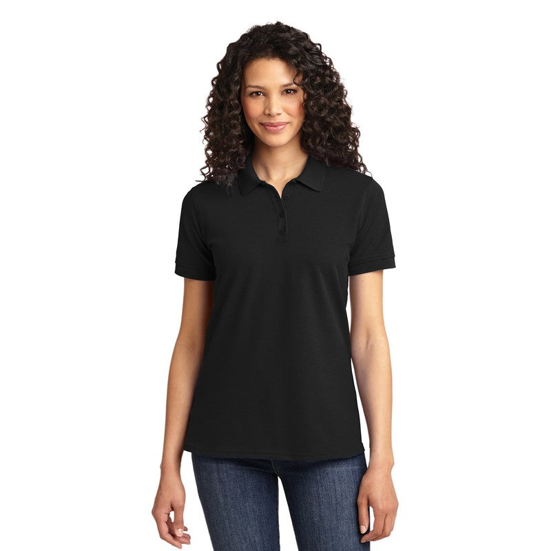 STRAYER Port & Company® Ladies Core Blend Pique Polo-Jet Black