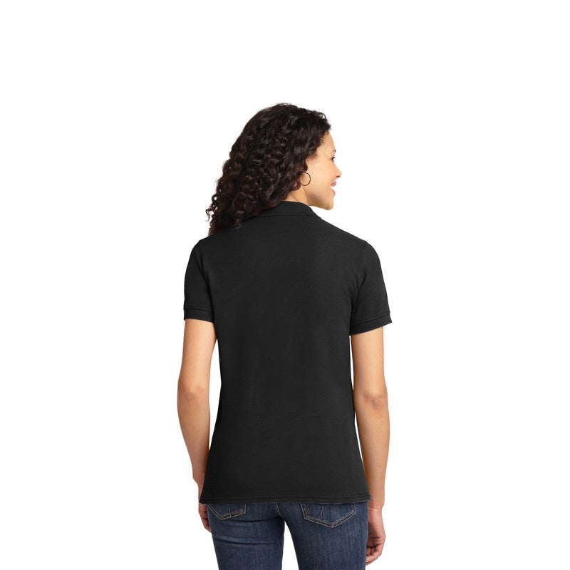 STRAYER Port & Company® Ladies Core Blend Pique Polo-Jet Black